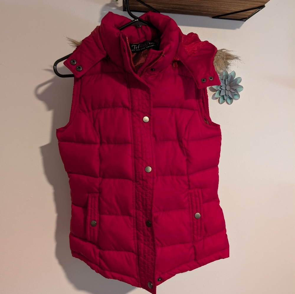 Zara Red Puffer Vest